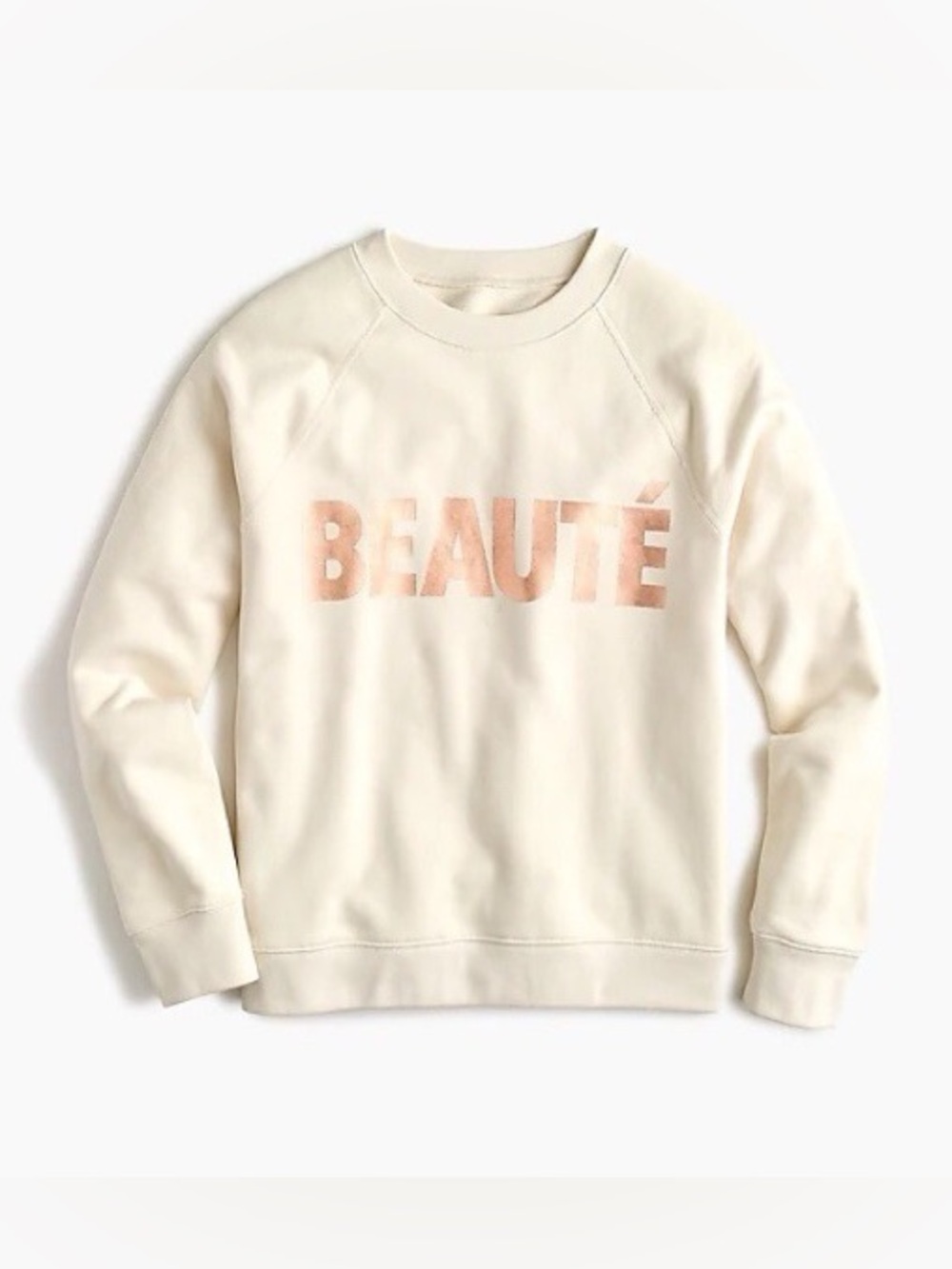 J. Crew ‘Beauté’ Rose Gold Cream Weekend Terry Sweatshirt